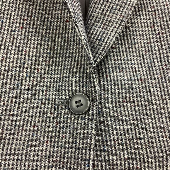 Vintage Pendleton Virgin Wool Blazer Women Sz 10 - 12 Petite Grey Single Button - Picture 8 of 14